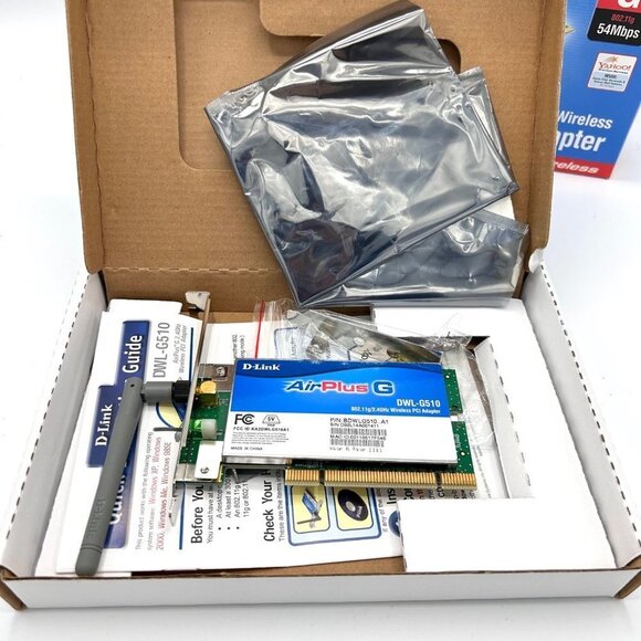 D-LINK AIRPLUS G WIRELESS PCI ADAPTER 54MBPS 802.11G/2.4GHZ DWL-G510 - Picture 2 of 6